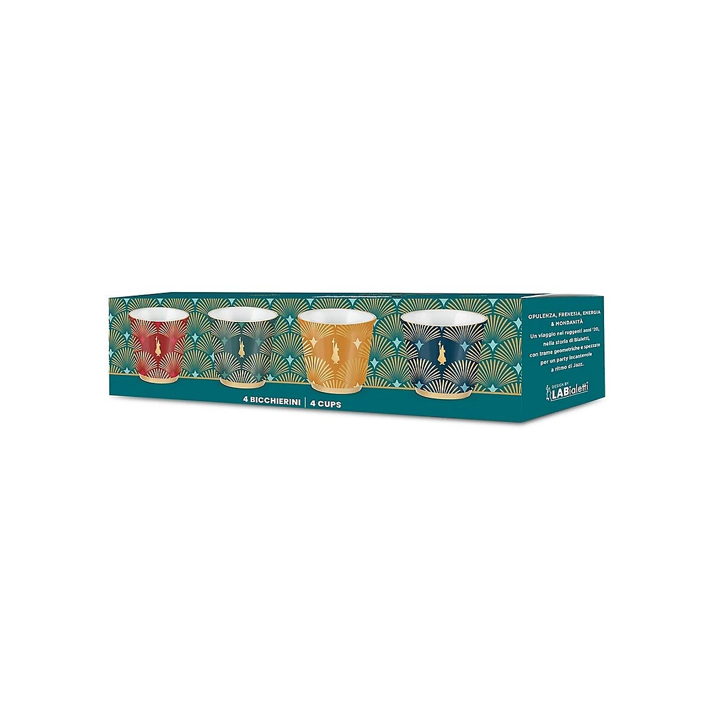 Art Deco 4-Piece Cup Set