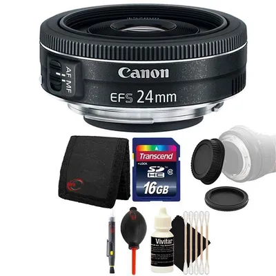 Ef-s 24mm F/2.8 Stm Lens + 16gb Memory Card Accessory Bundle