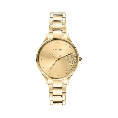 Montre-bracelet en acier inoxydable doré Bichette ME010218