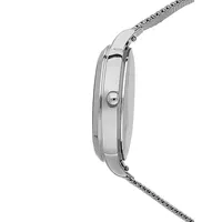 Montre analogique en acier inoxydable avec cadran 3D et bracelet milanais Fleurette ME010249