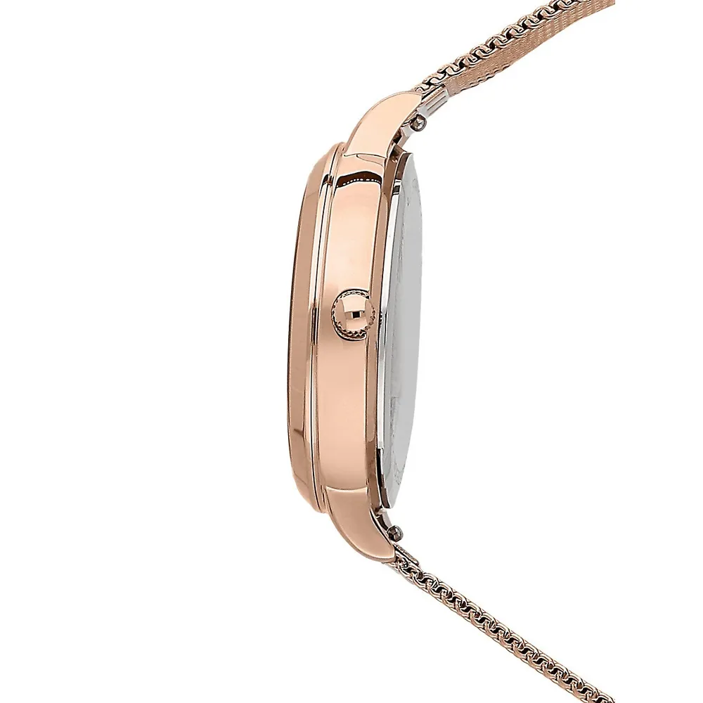 GUESS Monogram Rose-Goldtone Bracelet Watch GW0549L3