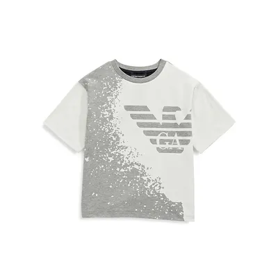 T-shirt graphique avec logo aux couleurs contrastées pour petit garçon