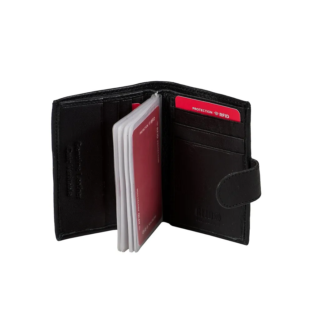 Porte-cartes/carte d'identité en cuir avec protection RFID