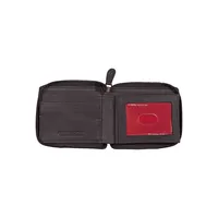 Portefeuille à glissière trois côtés en cuir avec protection RFID Black Label