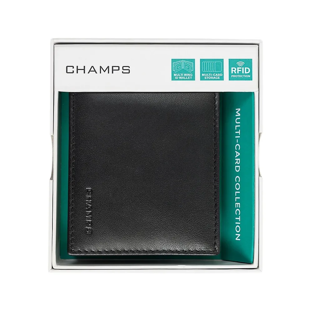 Multi-Card Leather RFID Multi-Wing ID Wallet