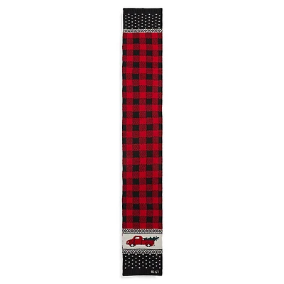 Holiday Truck Plaid Wool-Blend Scarf