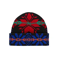 Tuque de ski en mélange de laine mérinos à motifs géométriques