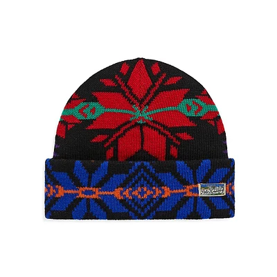Tuque de ski en mélange de laine mérinos à motifs géométriques