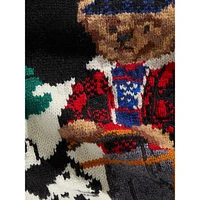 Holiday Bear Merino Wool-Blend Intarsia Knit Scarf