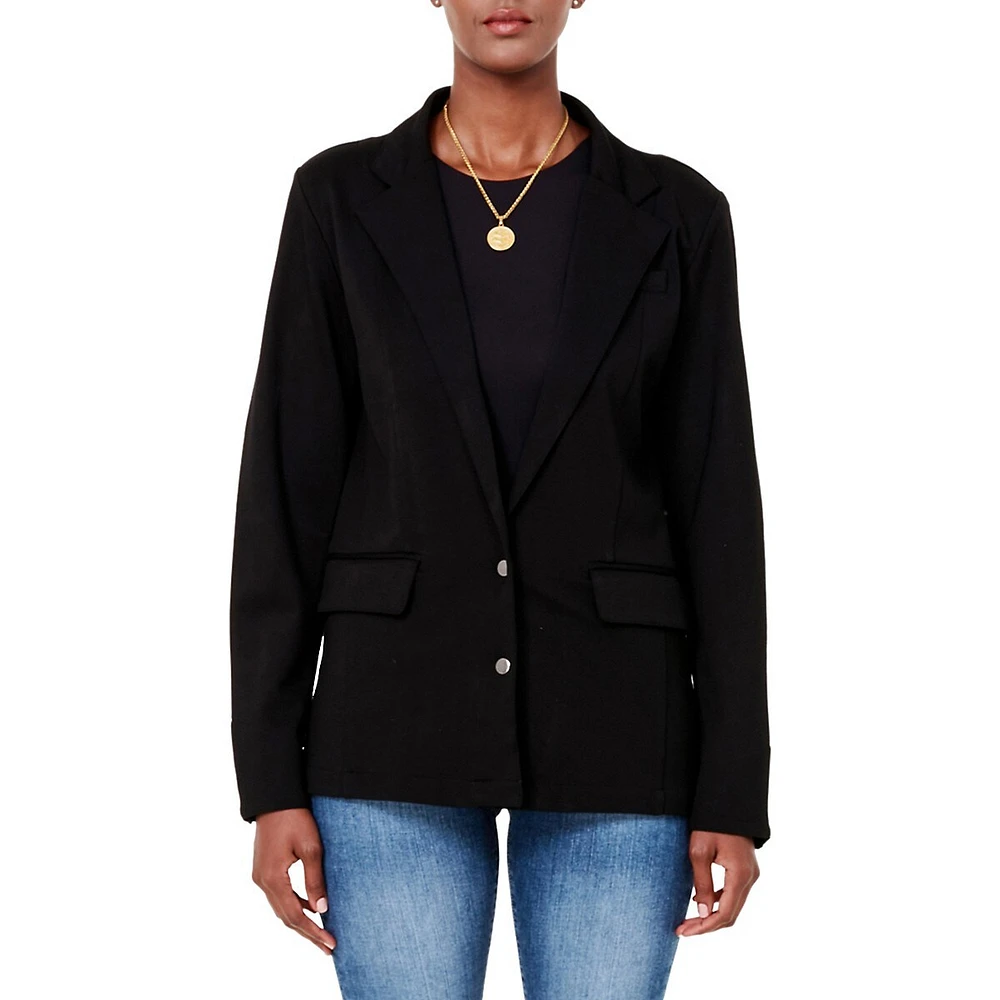 Monaco Notch Lapel Flap-Pocket Blazer