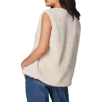 Ava Faux-Shearling Reversible Zip-Up Vest