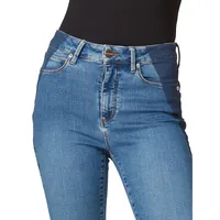 Alexa High-Rise Raw-Hem Skinny Jeans