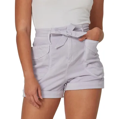 Robbie Tie-Waist High-Rise Cargo Shorts