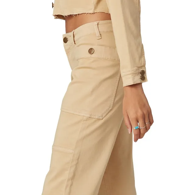 Pieces Sedona High-Waisted Pleated Cargo Pants