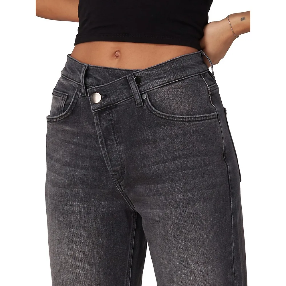 Baker High-Rise Straight-Leg Crossover Jeans