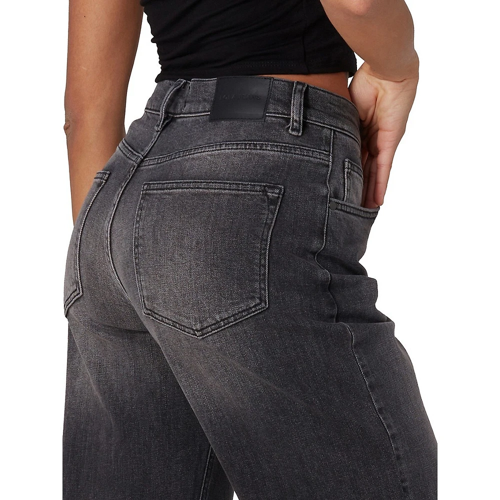 Baker High-Rise Straight-Leg Crossover Jeans