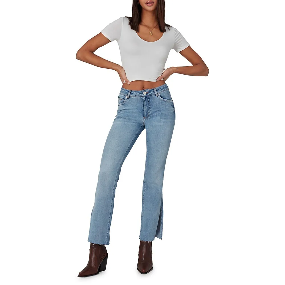 Billie High-Rise Side-Slit Bootcut Jeans