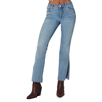 Billie High-Rise Side-Slit Bootcut Jeans