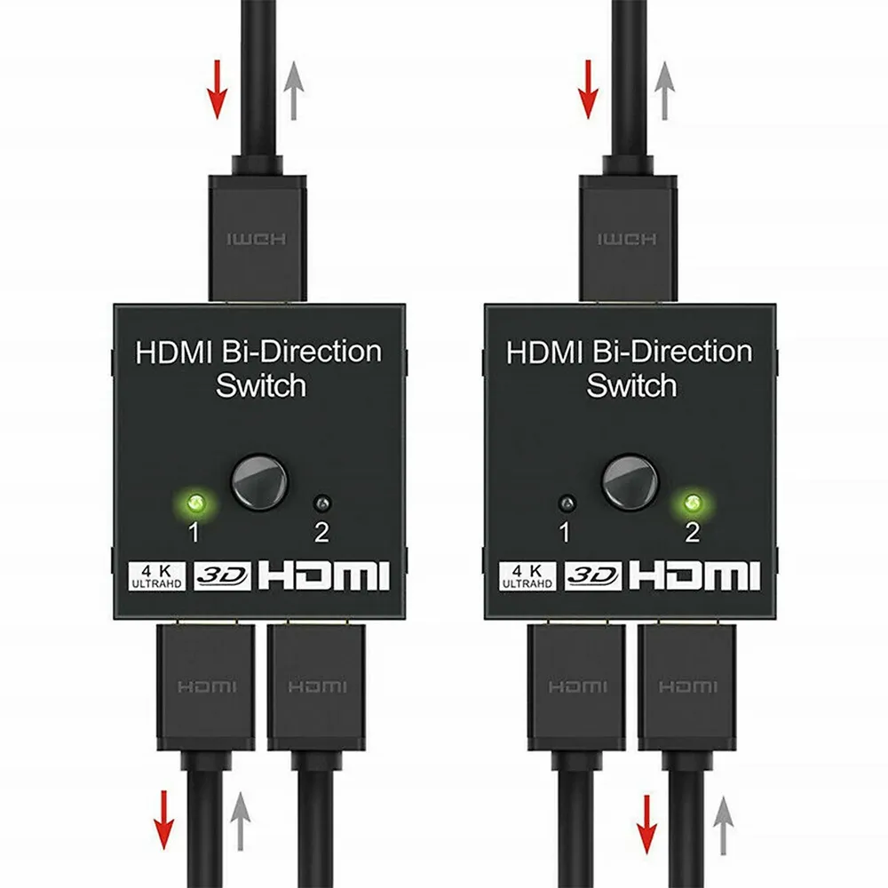 Switcher 2 en 1 Commutateur répartiteur HDMI Bi-Direction 4K 2.0