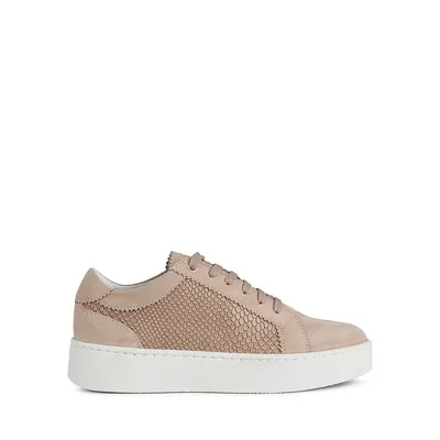 D Skyely Snakeskin-Textured Sneakers
