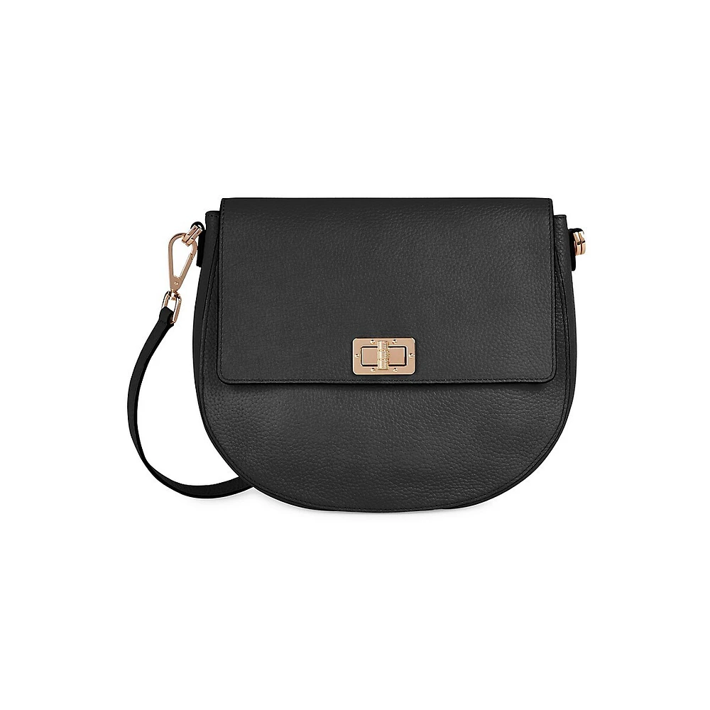 Flavie Leather Saddle Bag