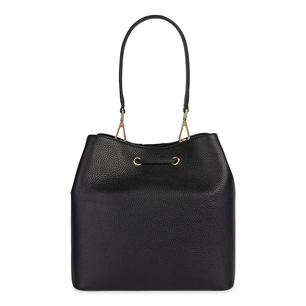 Andrenne Tumbled Leather Bucket Bag