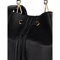 Andrenne Tumbled Leather Bucket Bag