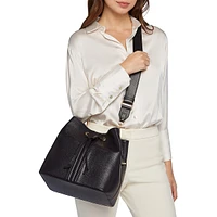 Andrenne Tumbled Leather Bucket Bag