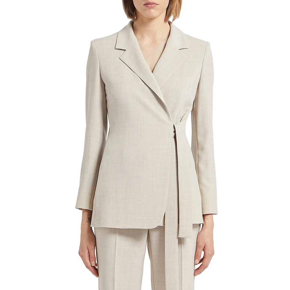 Alec Mélange Bi-Stretch Wrap Blazer