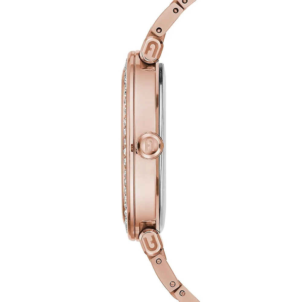 GUESS Monogram Rose-Goldtone Bracelet Watch GW0549L3