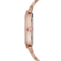 Multifunction Rose Goldtone Stainless Steel & Swarovski Crystal Bracelet Watch