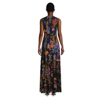Floral-Print Sleeveless Maxi Dress