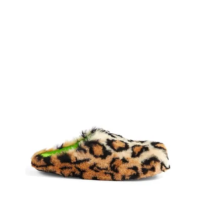 Women's Fuzzy Leopard Slippers