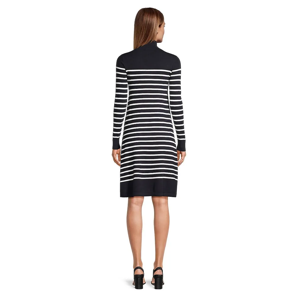 Silk & Wool-Blend Striped Knit Dress