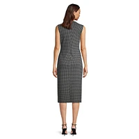Houndstooth Jersey Sheath Dress