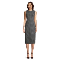 Houndstooth Jersey Sheath Dress