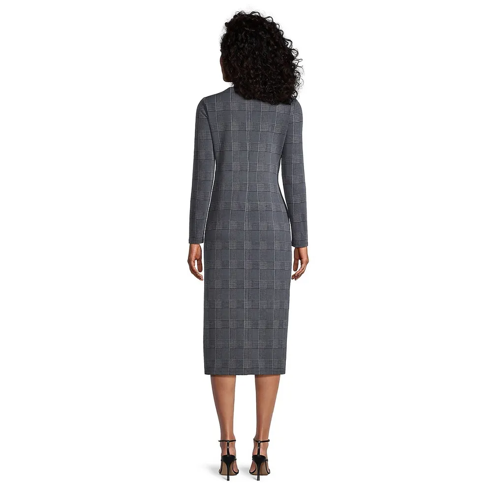 Prince of Wales Plaid Jersey Dress