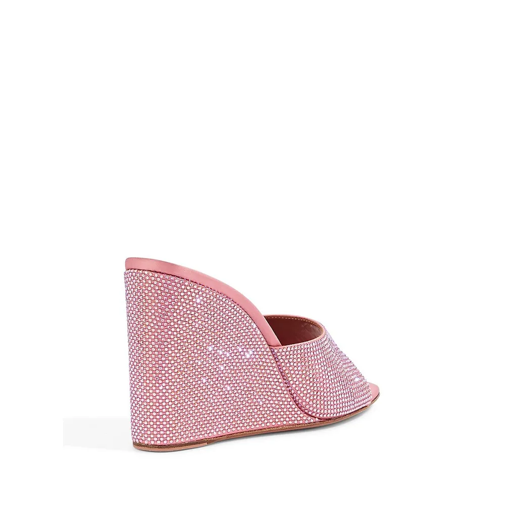 Lupta Crystal Open-Toe Wedge Sandals