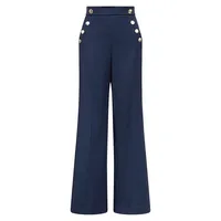 Himare Buttoned Wide-Leg Trousers
