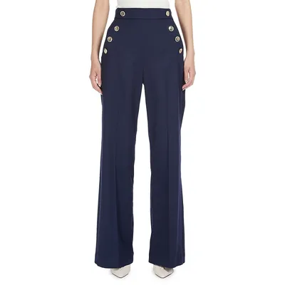 Himare Buttoned Wide-Leg Trousers