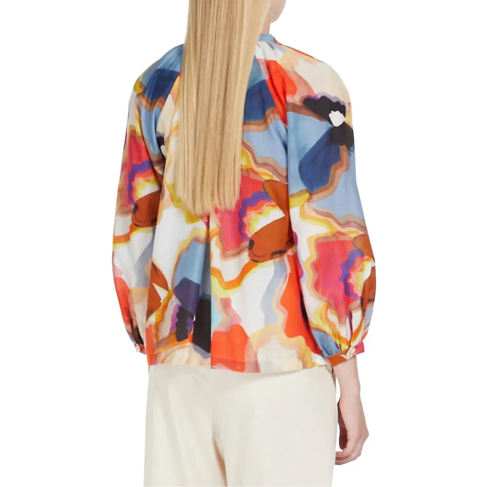 Istrice Printed Muslin Blouse