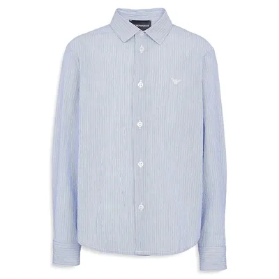 Boy's Cotton & Linen Pinstripe Dress Shirt