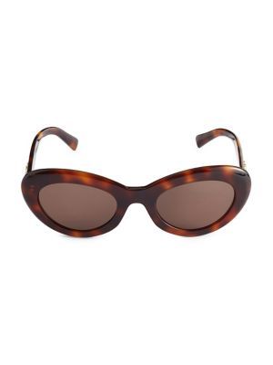 52MM Oval Faux Tortoiseshell Sunglasses