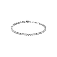 Desideri Stainless Steel & Cubic Zirconia Luck-Inscription Tennis Bracelet