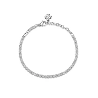 Desideri Stainless Steel & Cubic Zirconia Luck-Inscription Tennis Bracelet