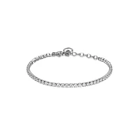 Desideri Stainless Steel & Cubic Zirconia Love-Inscription Tennis Bracelet