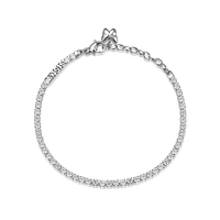 Desideri Stainless Steel & Cubic Zirconia Sister-Inscription Tennis Bracelet