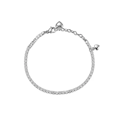 Desideri Stainless Steel & Cubic Zirconia Mom-Inscription Tennis Bracelet