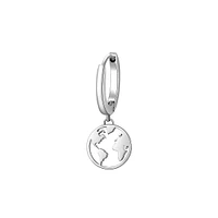 Chakra Stainless Steel Globe Charm Single Hoop Earring