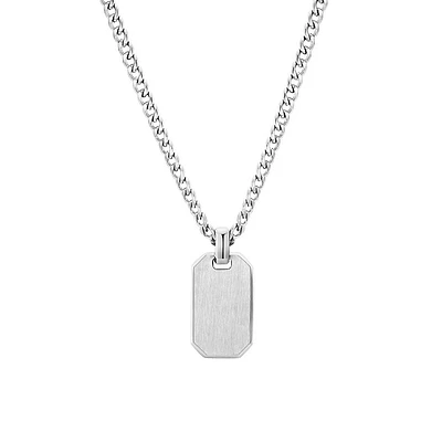 Men's Ink Stainless Steel Tag Pendant Necklace